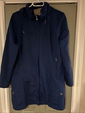 RAINFOREST RFT Women's Navy Hooded Trench Coat